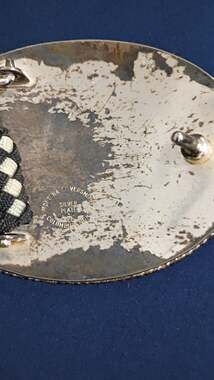 Vtg Buffalo Nickel Belt Buckle Coral & Turquoise Tooled Leather Western Sz 38